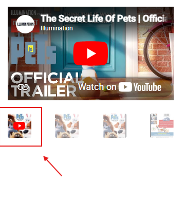 Video thumbnail with a red play icon inside the WooCommerce product gallery strip
